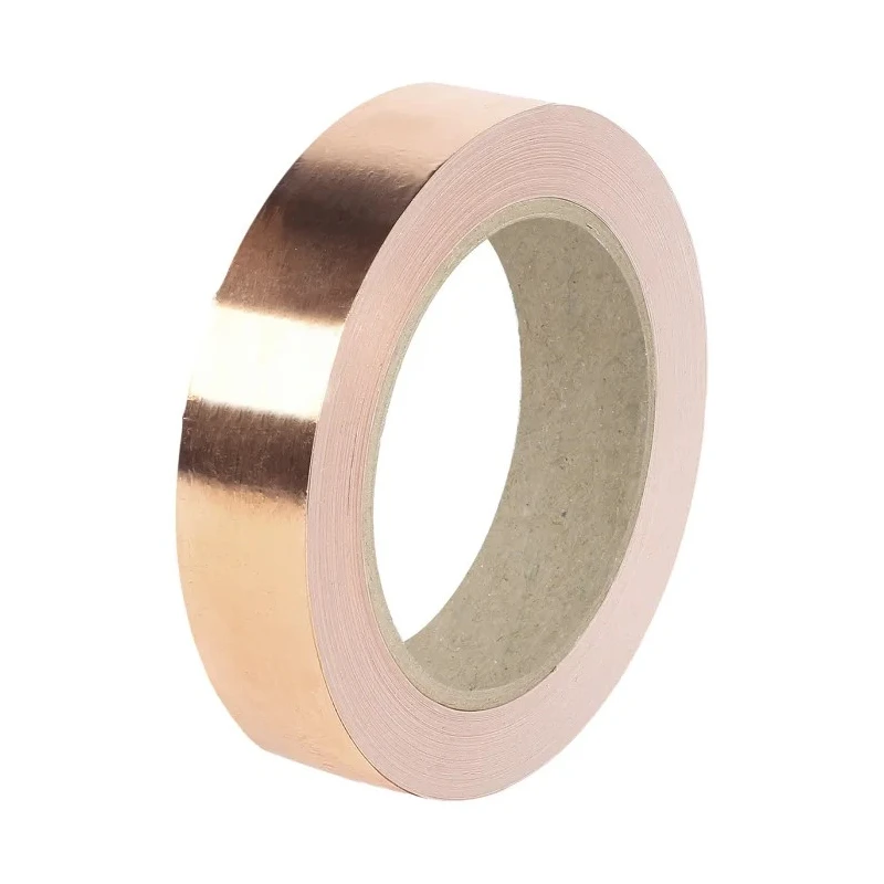 RS PRO Non-Conductive Metallic Tape Copper Foil Backing 19mm x 33m Thermosetting Acrylic Adhesive 155°C Max 176-7503