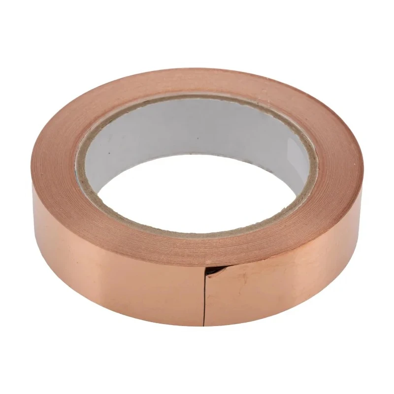 RS PRO Non-Conductive Metallic Tape 25mm x 33m, Copper Foil Backing, Thermosetting Acrylic Adhesive 176-7501