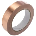 RS PRO Non-Conductive Metallic Tape 25mm x 33m, Copper Foil Backing, Thermosetting Acrylic Adhesive 176-7501