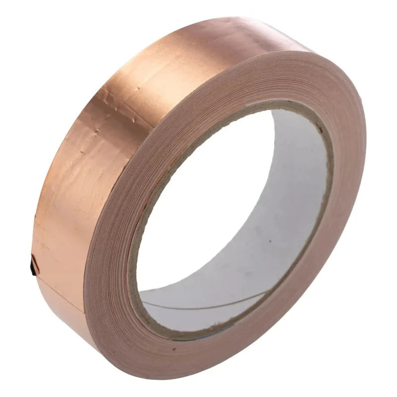 RS PRO Non-Conductive Metallic Tape 25mm x 33m, Copper Foil Backing, Thermosetting Acrylic Adhesive 176-7501
