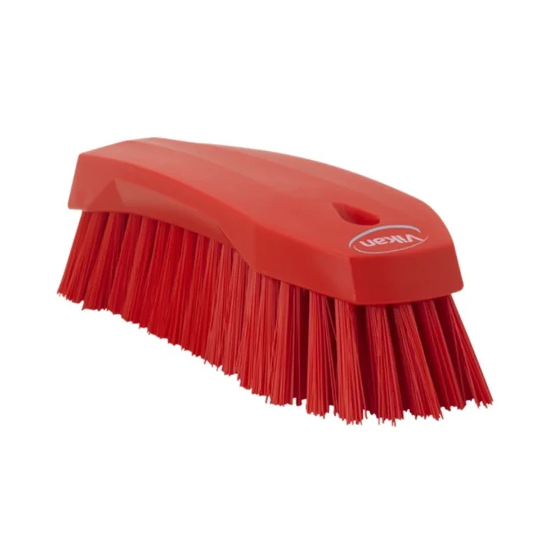 Vikan Hard Bristle Red Scrubbing Brush, Polyester Bristle, 36 mm Bristle Length, Hand Brush 38904