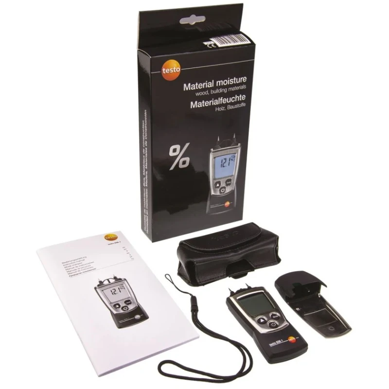 Testo Moisture Meter with ±1% Accuracy, LCD Backlight Display, AAA Battery Powered, Model 0560 6060
