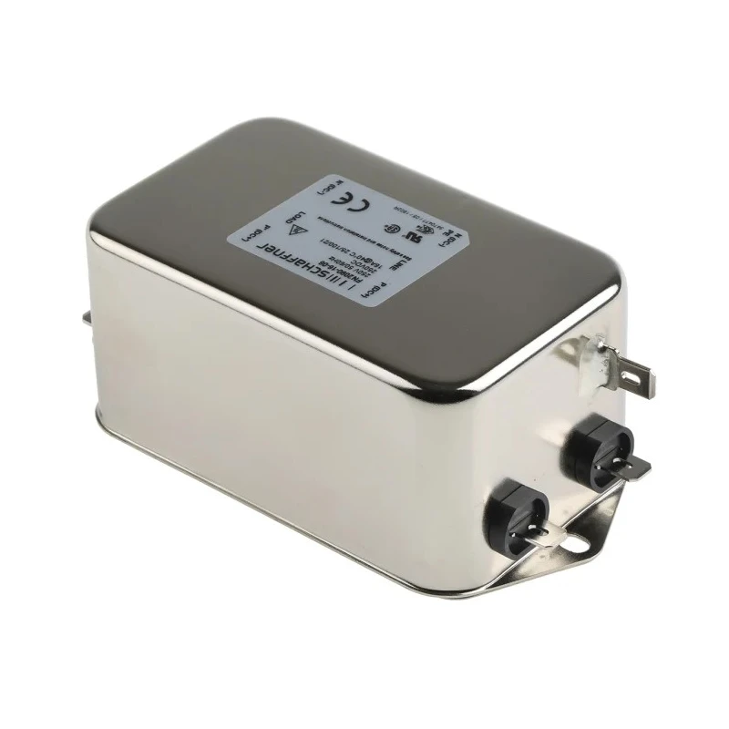 Schaffner 1-Phase Chassis Mount EMI Filter 16A 250V AC/DC 0Hz-400Hz Fast-On Termination FN2090