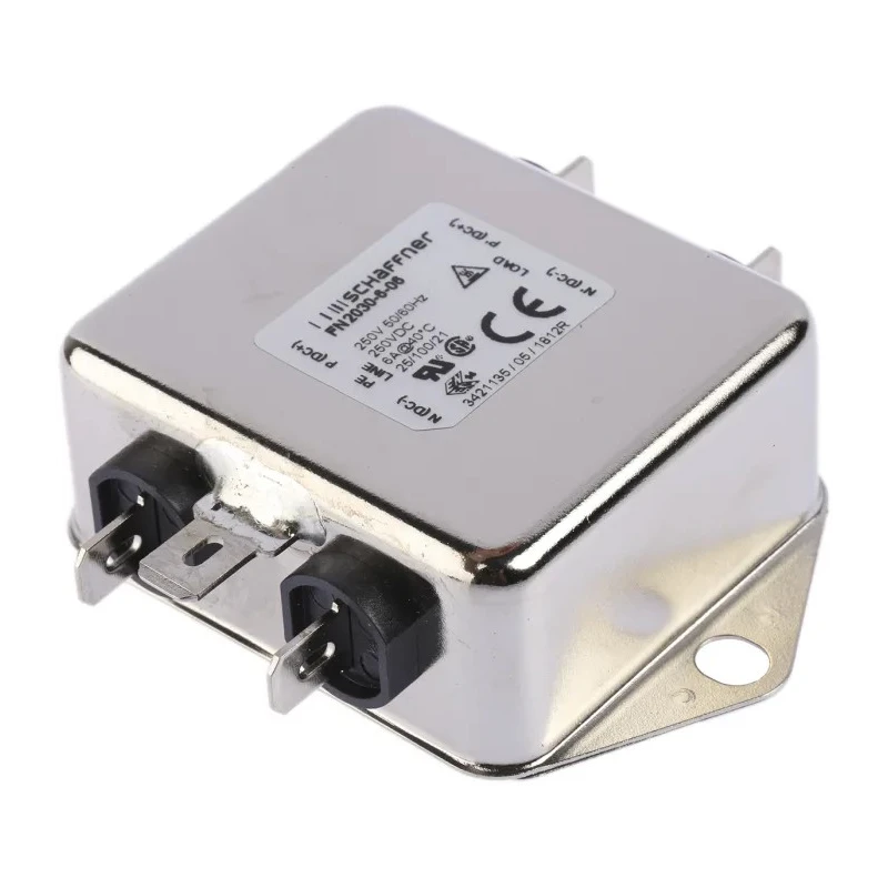 Schaffner Chassis Mount EMI Filter 6 A 250V ac/dc 400Hz Fast-On 1 Phase FN2030