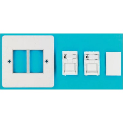 MK Electric Logic Plus Series Front Plate RJ45 Flush Mount White 37mm x 22mm 