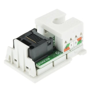 MK Electric Logic Plus Series RJ45 Connector Female Surface Mount Cat5e Straight 1 Port 1 Way 