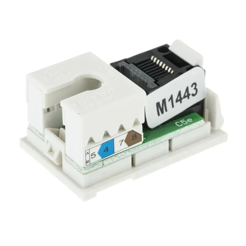 MK Electric Logic Plus Series RJ45 Connector Female Surface Mount Cat5e Straight 1 Port 1 Way 