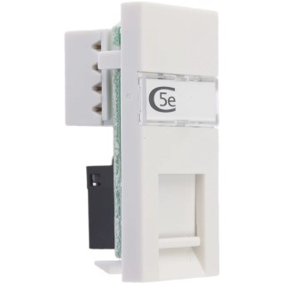 MK Electric Logic Plus Series RJ45 Connector Female Surface Mount Cat5e Straight 1 Port 1 Way 