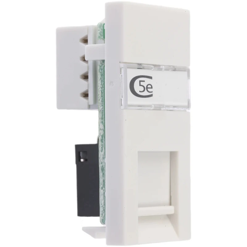 MK Electric Logic Plus Series RJ45 Connector Female Surface Mount Cat5e Straight 1 Port 1 Way 