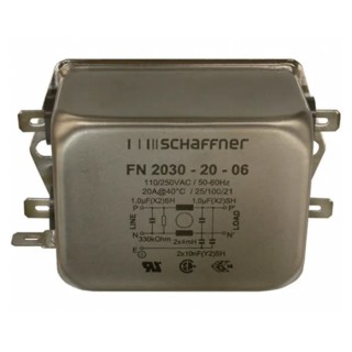 Schaffner Chassis Mount EMI Filter 20 A 250V ac/dc 400Hz Fast-On 1 Phase FN2030