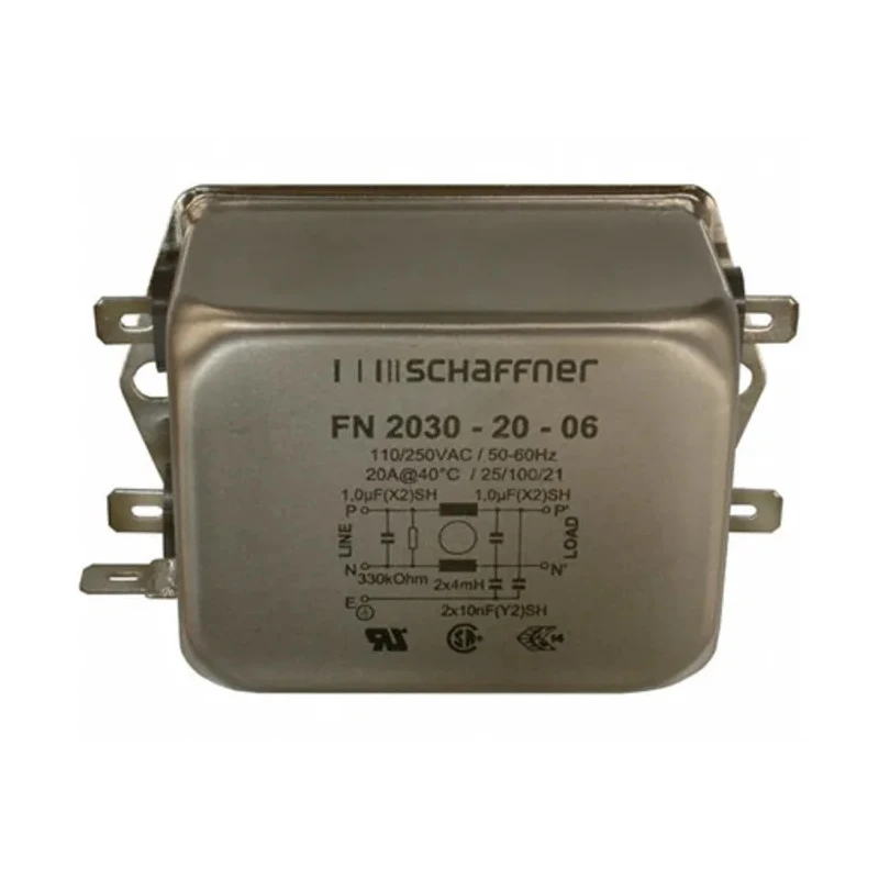Schaffner Chassis Mount EMI Filter 20 A 250V ac/dc 400Hz Fast-On 1 Phase FN2030