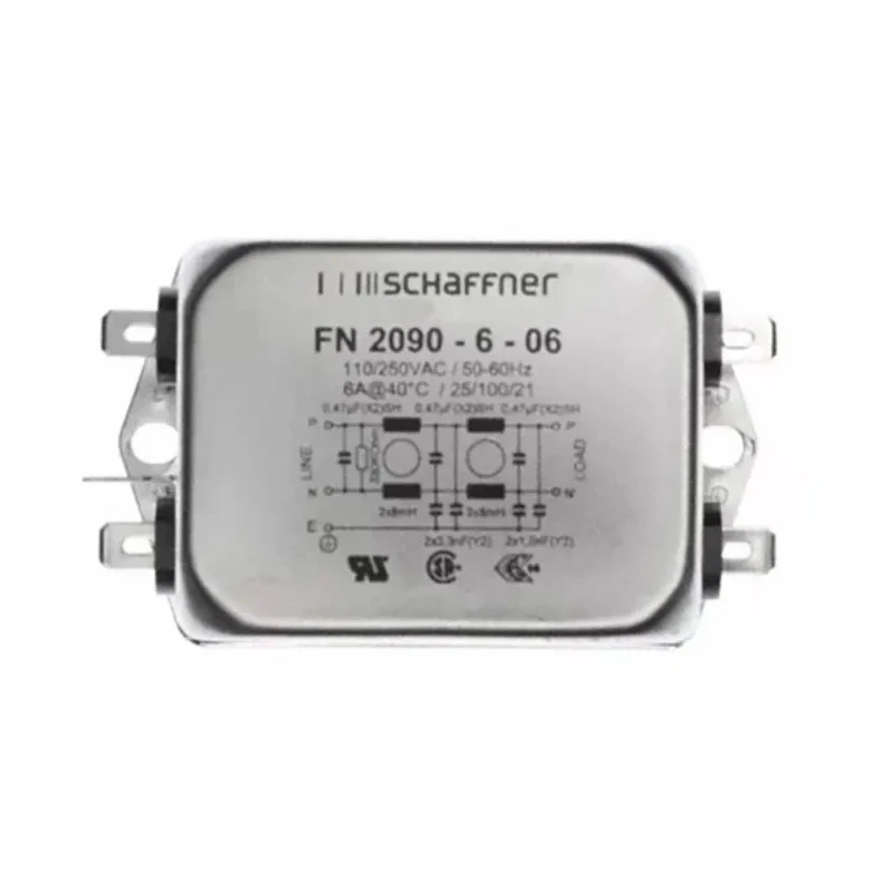 Schaffner Chassis Mount EMI Filter FN2090 6 A 250V ac/dc 0Hz-400Hz 2-Stage Fast-On 1 Phase 