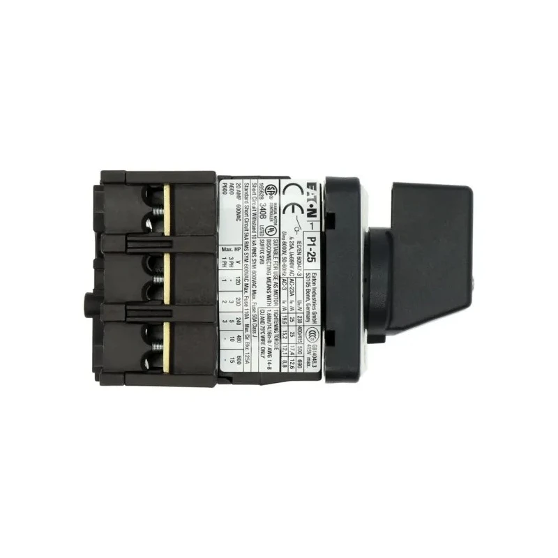 Eaton 3-Pole Flush Isolator Switch IP65, 25A, 13 kW, Screw Terminal, 690V AC, Black Handle 