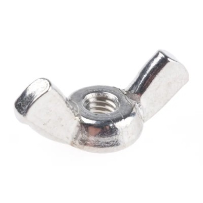 RS PRO Wingnut M4 Thread 18 mm Wing Length Bright Zinc Stainless Steel 293-117