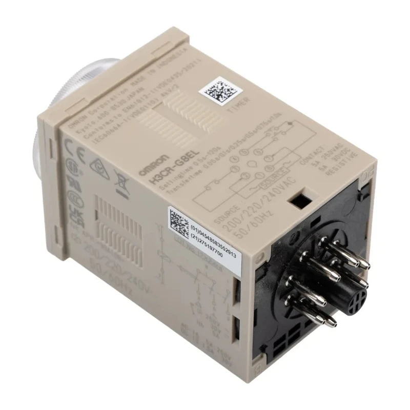 Omron DIN Rail Solid State Timer , 1-Contact, 100 to 125 V DC / 200-240 V AC, 0.5 to 120 s H3CR