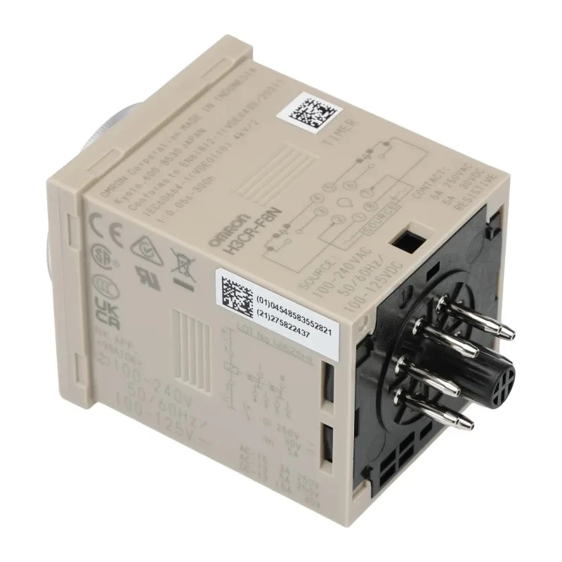 Omron Multifunction DIN Rail Timer Relay DPDT Contact 100 to 48 V DC 100-240 V AC 0.05 s to 30 h H3CR