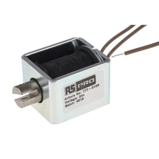RS PRO Pull Action DC D-Frame Linear Solenoid 24V 44 mm Length 32 mm Width 38 mm Depth 177-0129