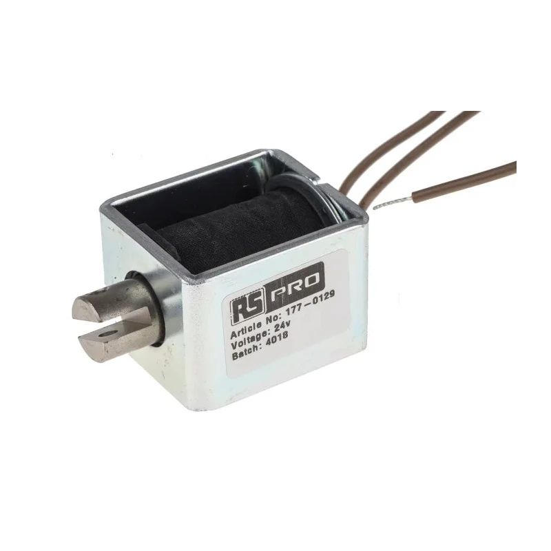 RS PRO Pull Action DC D-Frame Linear Solenoid 24V 44 mm Length 32 mm Width 38 mm Depth 177-0129