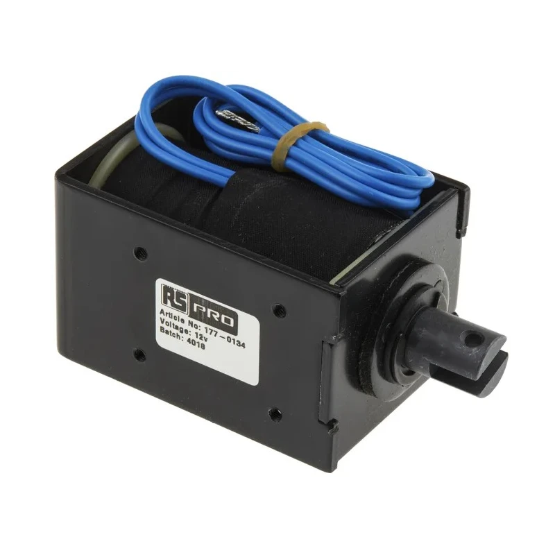 RS PRO Pull Action DC D-Frame Linear Solenoid 12V 84 mm Length 52 mm Width 58 mm Depth 177-0134