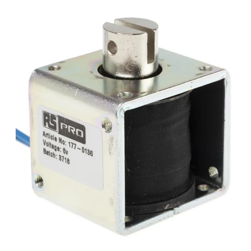 RS PRO Pull Action DC D-Frame Linear Solenoid 42.5 mm Length 40.9 mm Width 40.9 mm Depth 14W Continuous Power 177-0136