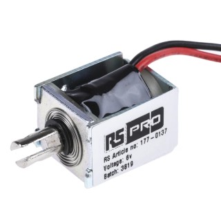 RS PRO Linear Solenoid Pull Type 6V DC 15W Corrosion-Resistant Plated Parts 177-0137