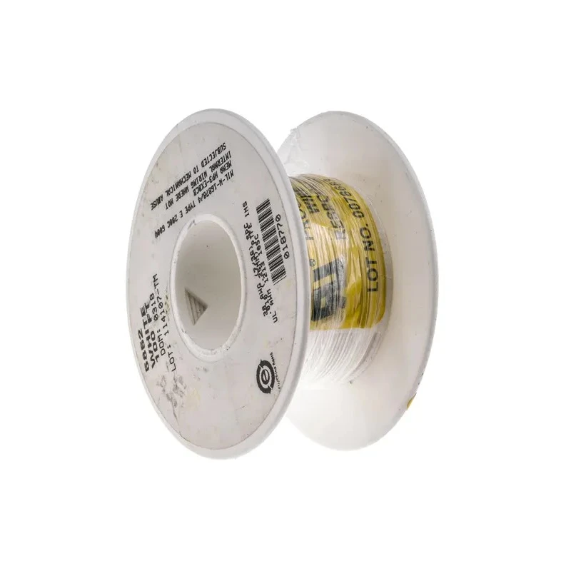 Alpha Wire Hookup Wire TEFLON Series White 28 AWG, 7x0.13 mm Core Strands, 600 V, 30 m Cable Length 5852 WH005