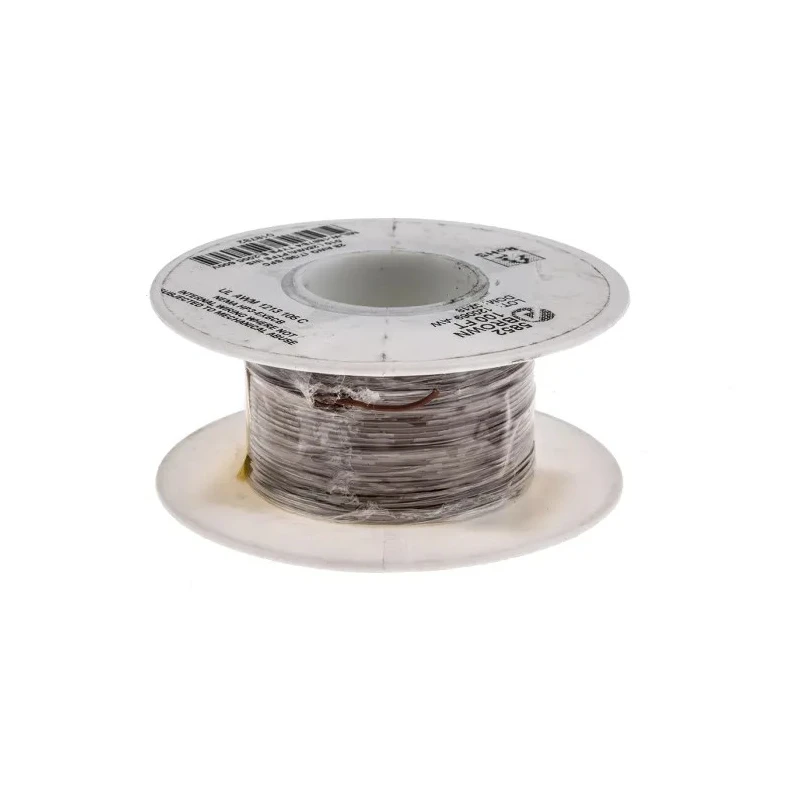 Alpha Wire PTFE Equipment Hookup Wire Brown Jacket 28 AWG 7 x 0.13 mm Silver Plated Copper 30 m 600V 200°C 5852 BR005