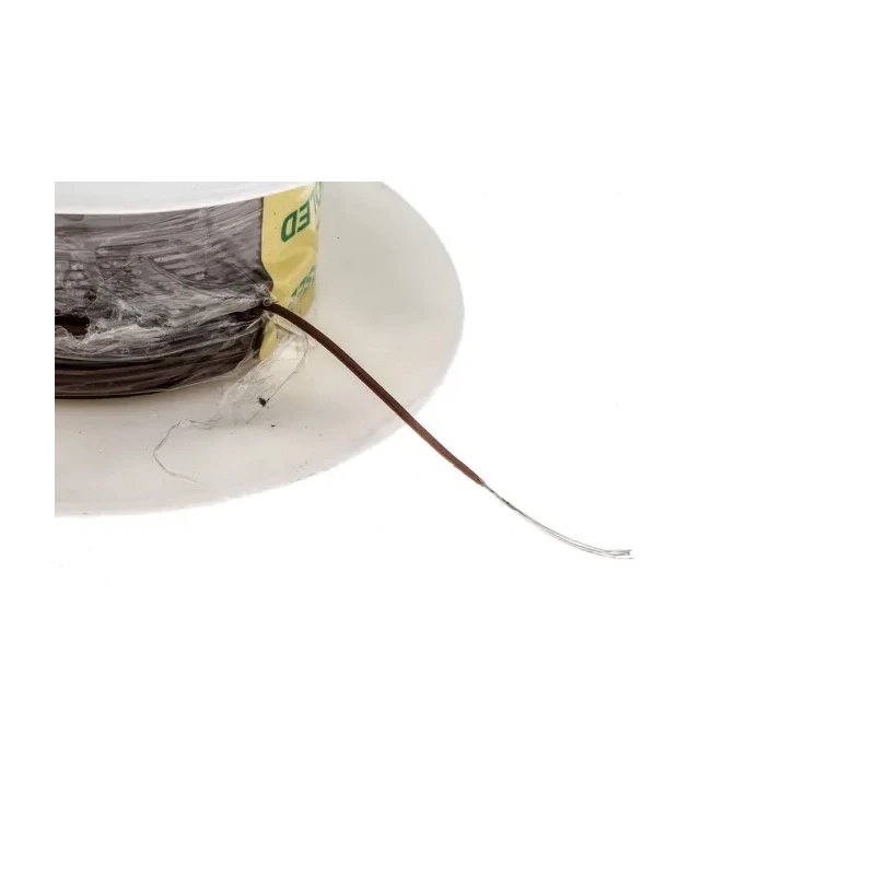 Alpha Wire PTFE Equipment Hookup Wire Brown Jacket 28 AWG 7 x 0.13 mm Silver Plated Copper 30 m 600V 200°C 5852 BR005