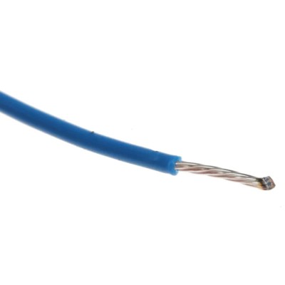 Alpha Wire Hook Up Wire TEFLON Series Blue, 24 AWG, 7/0.20 mm Strands, Silver Plated Copper, 600V, 1.12 mm OD 5854/7 BL005