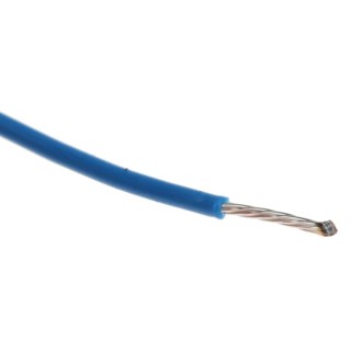Alpha Wire Hookup Wire TEFLON Series Blue Hook Up Wire, 22 AWG, 7/0.25 mm Strands, 30 m Length, Silver Plated 5855/7 BL005