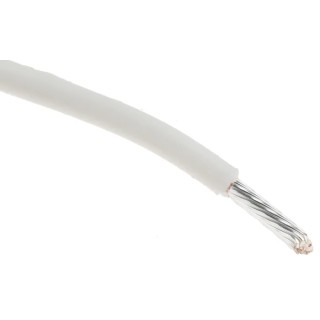Alpha Wire Hookup Wire TEFLON Series White Hook Up Wire 18 AWG 19/0.25 mm Core Strands 30 m 600V 200°C 5857 WH005