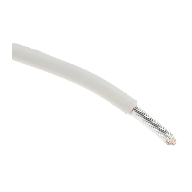 Alpha Wire Hookup Wire TEFLON Series White Hook Up Wire 18 AWG 19/0.25 mm Core Strands 30 m 600V 200°C 5857 WH005