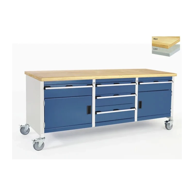 Bott Portable Steel Workbench with 300kg Maximum Load, 840 mm Height x 2 m Width x 750 mm Depth 41002133.11v