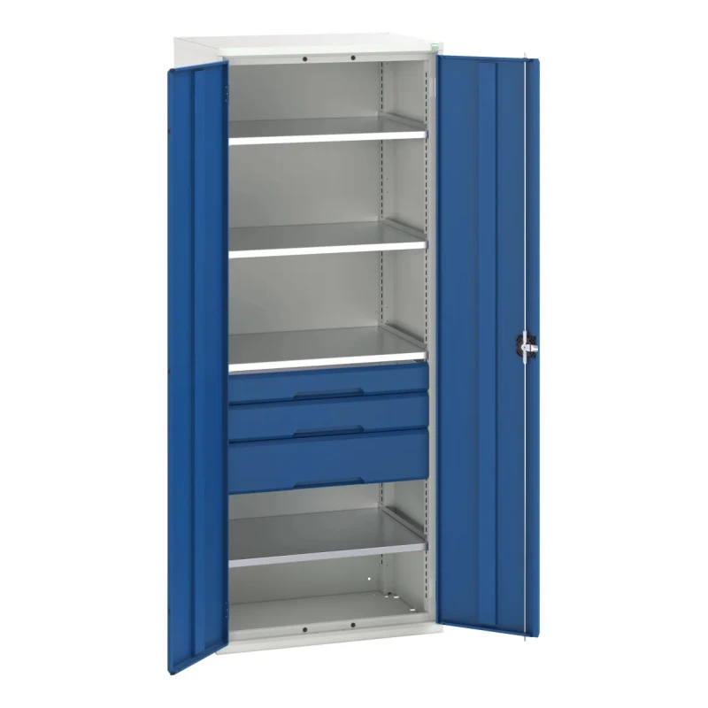 Bott 2 Door 3 Drawer Sheet Steel Floor Standing Cupboard 2m Height 800mm Width 550mm Depth 16926456.11