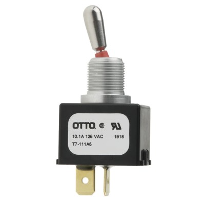 Otto Panel Mount Toggle Switch On-Off SPST Tab Terminal 28 V dc 115 V ac T7-111A5