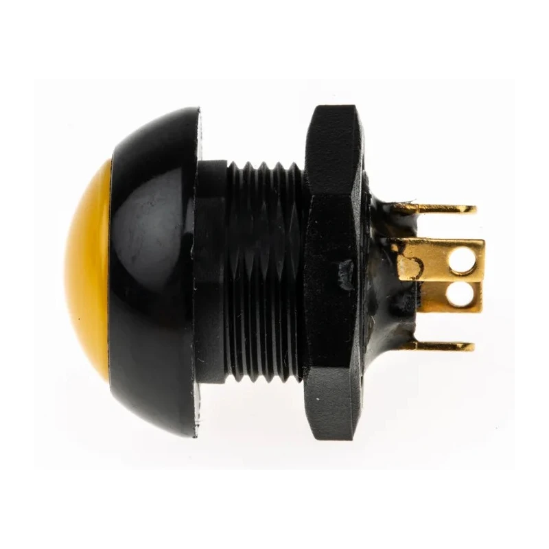 Otto P9 Series Panel Mount Momentary Push Button Switch, DPDT, Yellow LED, IP68, 28 V dc 115 V ac P9-113124