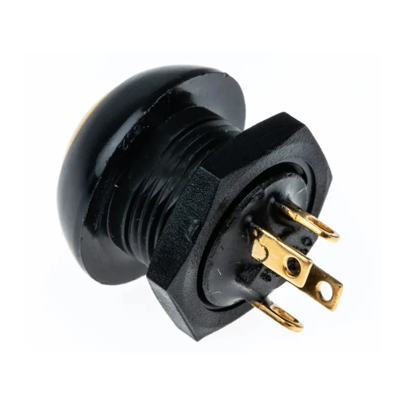 Otto P9 Series Panel Mount Momentary Push Button Switch, DPDT, Yellow LED, IP68, 28 V dc 115 V ac P9-113124