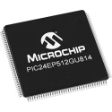 Microchip 16-bit PIC24E Microcontroller, 60 MHz, 536kB FLASH, 144-Pin TQFP PIC24EP512GU814-I/PH
