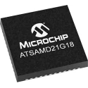 Microchip 32 bit ARM Cortex M0+ Microcontroller 48 MHz 256kB FLASH 48-Pin QFN ATSAMD21G18A-MU