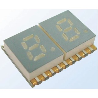 Kingbright 2-Digit 7 Segment Yellow LED Display Cathode 7.6 mm Character Height KCDC03-107