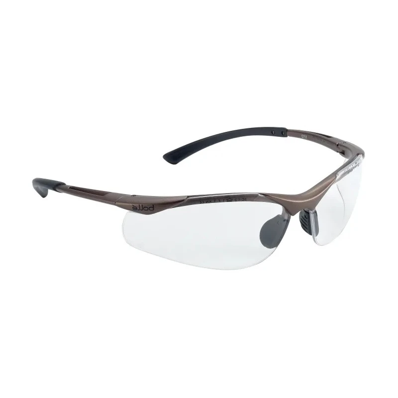 Bolle Safety CONTOUR II Safety Glasses, Anti-Mist, Scratch Resistant, Clear Polycarbonate Lens, Nylon Frame CONTPSI