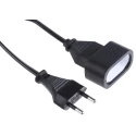 RS PRO 3 m 1 Socket European Socket Extension Lead 250V IP20 6A Polyvinyl Chloride Jacket 296-191