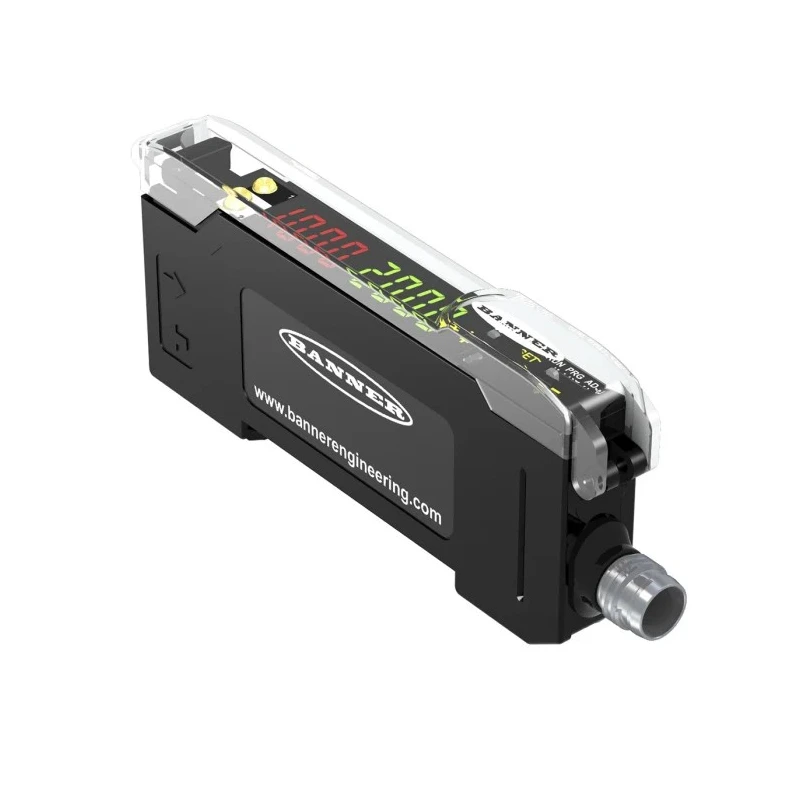 Banner Fibre Optic Glass Plastic Fibre Amplifier 3000 mm Detection Range PNP Output 840 mW Power IP50 30V dc DF-G3-PD-Q7