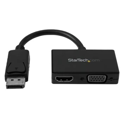 StarTech.com 2 Port DisplayPort to VGA HDMI Adapter 150 mm Cable Length 1920 x 1200 Pixel Maximum Resolution DP2HDVGA