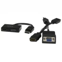 StarTech.com 2 Port DisplayPort to VGA HDMI Adapter 150 mm Cable Length 1920 x 1200 Pixel Maximum Resolution DP2HDVGA