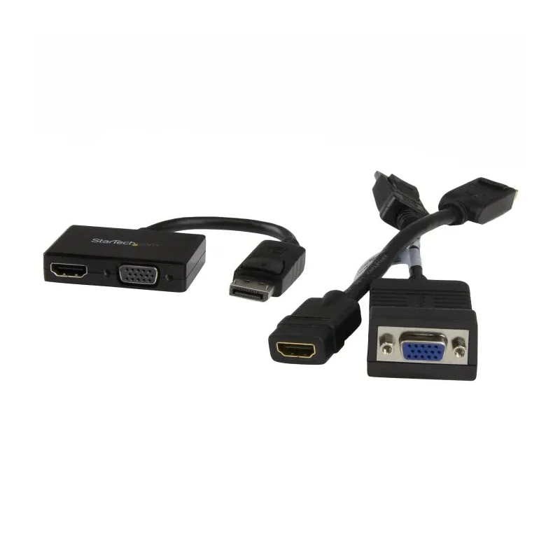 StarTech.com 2 Port DisplayPort to VGA HDMI Adapter 150 mm Cable Length 1920 x 1200 Pixel Maximum Resolution DP2HDVGA