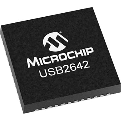 Microchip USB Controller 35 Mbps, 3.6V, USB 2.0, I2C, 3.3 V, 48-Pin QFN USB2642-I/ML