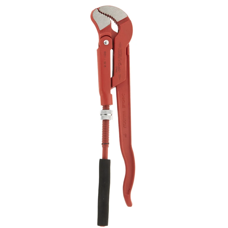 Ega-Master Pipe Wrench 25.4 mm Jaw Capacity, 330 mm Overall Length, Metal Handle, Chrome Vanadium Steel, VDE 1000V 61011