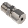 RS PRO Stainless Steel Compression Fitting for Use with Thermocouple or PRT Probe 1/4 BSP Thread 4mm Probe Diameter 178-0961