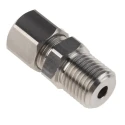 RS PRO Stainless Steel Compression Fitting for Use with Thermocouple or PRT Probe 1/4 BSP Thread 4mm Probe Diameter 178-0961